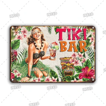 Poletje Industrijske Bar Na Plaži Dobrodošli Tin Prijavite Letnik Tiki Bar Pub Dekoracijo Sten Kovinsko Ploščo, Plakat, Na Havajih, Iz Železa Slikarstvo Ploščica