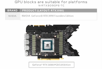Bykski GPU Aktivno Backplate Blok Za NVIDIA RTX 3090 Ustanovitelji Edition,PCB Hrbtna Pomnilnik(mb VRAM-a)Dvojni VGA Hladilnik N-RTX3090FE-TC