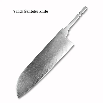 DIY VG10 Oster 7-palčni Kuhar Nož Prazno Damask Jekla Rezilom Santoku Nož polizdelki, Jekleni, Gredice Japonski Kuhinjski Nož