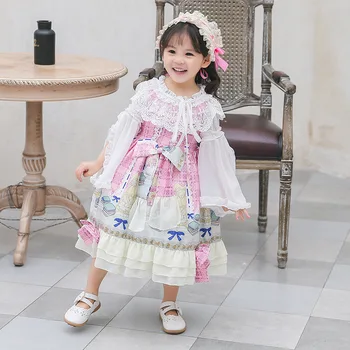 Otroci španski Obleke za Otroka Dekle Boutique Oblačila Jeseni Otrok Lolita Princess Oblačenja Najstniki, Rojstni dan, Krst Žogo Obleke