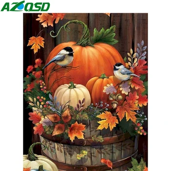 AZQSD Olje, Barvanje Z Številkami Halloween Buče DIY Handpainted Darilo Unframe, Barvanje Z Številkami Ptic Doma Dekoracijo