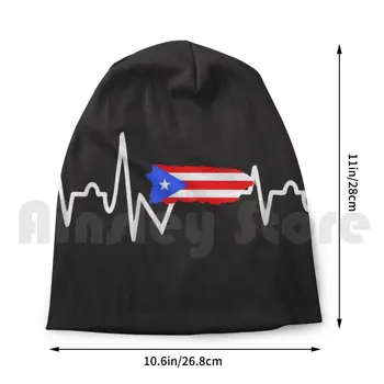 Puerto Rico Zastavo Srce Boricua Beanies Plesti Klobuk Hip Hop Portoričan Srčni Utrip Boricua Ponos Orgullo Taino Mapa