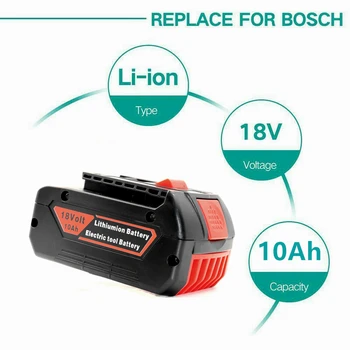 2PCS 18V10000mAh za ponovno Polnjenje za Bosch 18V Akumulator Backup10.0A Prenosni Zamenjava BAT609 Lučka+3A Baterija Polnilnik