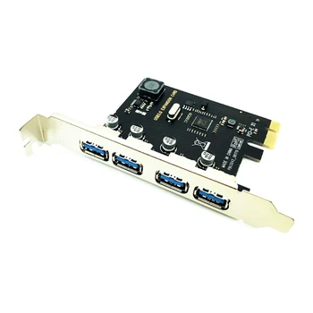 1 Nastavite Strokovno 4 Port PCI-E, Da USB 3.0 HUB PCI Express Širitev Sim Adapter 5 Gbps Hitrost Za Namizje