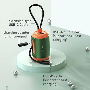 Telefon Polnilnik Podprte PD 3.0 QC 3.0 Hitro Polnjenje Z vgrajenim USB C Kabel USB vrata In adapter Za iphone Macbook