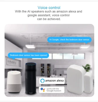 1Pcs Brezžični Tuya Zigbee Vrat Senzor Smart Življenje APP Remote Obvestila Alexa googlova Domača stran Glas Pametnega Doma Varnostni Senzor