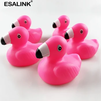 ESALINK 5Pcs Mini Gume Rdečo Ptico, ki Plava Spregovorili Zvok Raca Kopel Igrače Otroške Igrače Smešno Igrače Za Dekleta Fantje Darila