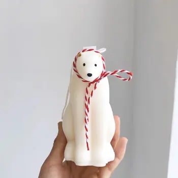 Ice) Bear Design Sveča Plesni Mati In Otrok Nosi Vonj Sveča Silikonsko Plesni Slog, Nordijska Ročno Izdelana Mila Plesni