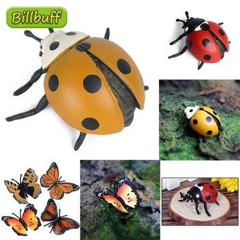 Vroče Simulacije Žuželke, Živali PVC Ladybug Model figuric Zbiranje Miniaturni Spoznavanja Izobraževalne Igrače za Otroke Darilo