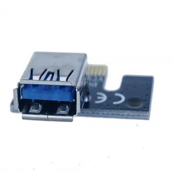 6pc 009s PCIe Riser PCI-E 1x, da 16x razširitveno napravo USB3.0 Kabel SATA da 6Pin 4pin molex SATA Power riser card za ETH Dogecoin Rudarstvo
