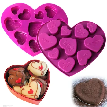 Čokolada Plesni Fondat Torta Dekoraterstvo Orodja angleški Ljubezen Srce Oblika Silikonsko Plesni DIY Sladkarije, Čokolada Milo Kalupi