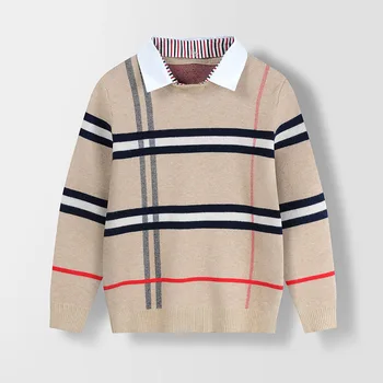 Otroci oblačila Fant Fant Obleke Pomlad Pozimi Topel pulover Vrh Long Sleeve Jopica Punca, Moda Pletene gospoda, Obleko 2021