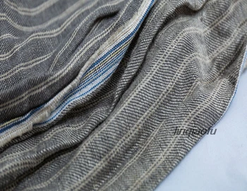 Spomladi in poleti visoko-kakovostni razred, siva preja-barvano perilo mehko voščene oblačila tkanine