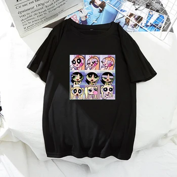 2020 novo Kawaii Zlatica policija dekleta Harajuku ženske hip-hop ulzzang korejskem slogu Risanka natisni t-majice Poletje moda S-4XL
