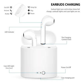 I7s TWS Brezžične Slušalke Bluetooth Slušalke Zraka Čepkov Šport Prostoročno Slušalko S Polnjenjem Polje Za Xiaomi iPhone Android