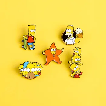 Risanka Simpson Toast Baby Star Broška Smešno Emajl broške Nakit Darilo Za Ljubitelje Nakit otroška Oblačila Dodatki