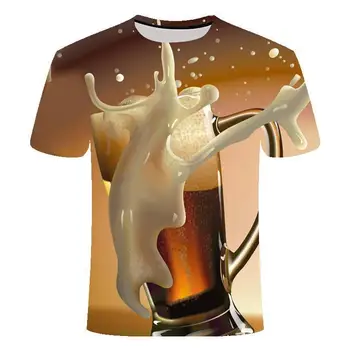2020 Novost 3D T-shirt Moški Pivo Lahko Tiskanje Hip Hop okoli Vratu T-Shirt Kratek Rokav Moški/Ženske T-Shirt Svoboden Velikosti