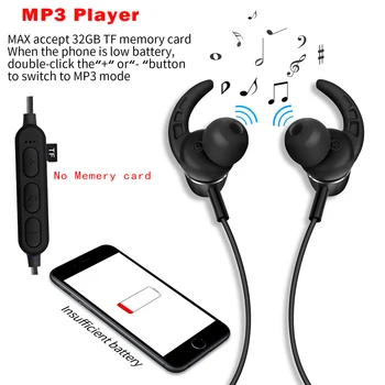 Bluetooth Slušalke Športne Slušalke Mp3 Predvajalnik, Brezžični Earbus Hrupa Preklic Magentic Kovinski Globok Bas Stereo Slušalke W/Mic
