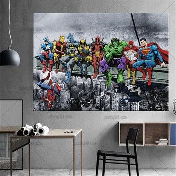 Disney Marvel Junakov Spiderman Thanos Grafiti Platno Slikarstvo Steno Dnevne Sobe Umetnosti Doma Dekor Zidana Grafiti Platno Plakat