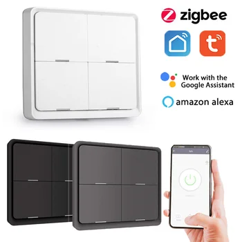 ZigBee 4Gang DIY Smart Scene Stikalo,Brezžični Avtomatizacijo Doma Stikala,Tuya Smart Življenje APP Remote Control,Alexa googlova Domača stran Glas