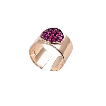 Novo božično darilo prstan občutljivo rdeča zelena kamen solza CZ Crystal Ring 18KRGP zlato Barvo Obroči za Ženske prstan Nastavljiv
