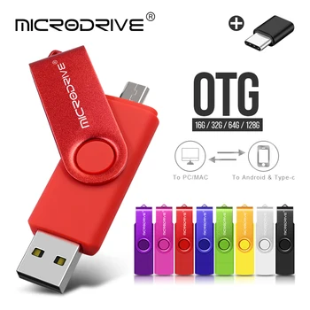 Vroče prodajo 3 v 1 OTG USB Disk Micro-USB Pen Drive 128GB 32GB 64GB 8GB 16GB USB 2.0 Pendrive Brezplačno Tip-C Adapter