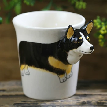 300 ML corgi pes vrč srčkan kave skodelice živali kave skodelice 3D cartoon pokal tazas de ceramica creativas
