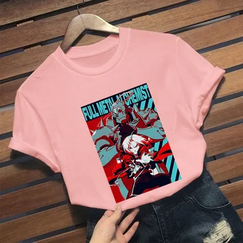 Harajuku Fullmetal Alkimist, Unisex T-shirt Kratek Rokav Oversize Tees