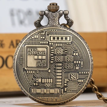 Bitcoin Zbirateljskega Kovanca Pocket Watch Fizično spominski Casascius Ogrlico, Obesek Bitcoins Art Collection za Moške, Ženske