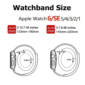 Najlon Trak za Apple watch band 44 mm 40 mm 42mm 38 mm iWatch 6 se 1 2 3 4 5 band smartwatch manšeta pasu zanke zapestnica