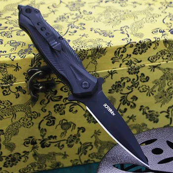 9CR18MOV Črna zunanja zložljiva taktično nož ABS ročaj oster žep folding nož reševanje pohodniki doma folding nož