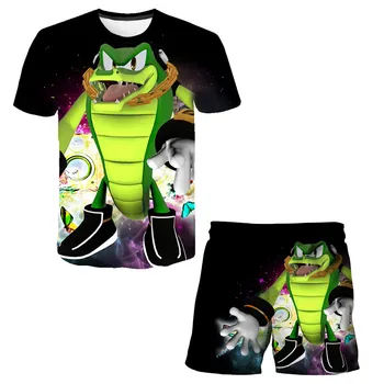Fantje, Oblačila Harajuku Super Sonic 3D T shirt Nastavite Otroci Oblačila Fantje Dekleta Obleko Poletje Otroci Trenirko 4 5 6 7 8-14 Let Otrok