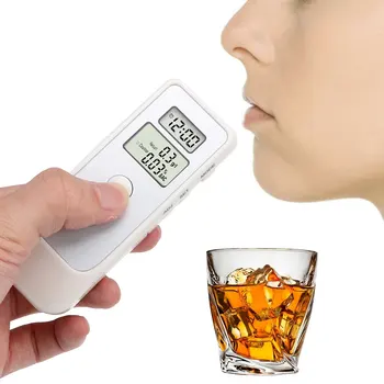 Prenosni Alkohola Detektor LCD Zaslon Alkohola Dih Tester Z LCD Ura Breathalyser Naprave Breathalyzer Ozadja