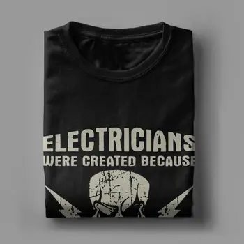Moške Elektrikar Električni Inženir Majica s kratkimi rokavi Bombaž Oblačila, Casual Kratek Rokav O Vratu Tees Plus Velikost Majice