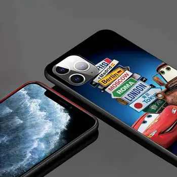 Za Apple iPhone 12 11 Max Pro mini Ohišje Cars Strela McQueen Za iPhone Max XR X 8 7 6 Plus 5S SE Črni Primeru Telefon