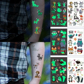 Nepremočljiva Začasni Tattoo Nalepke Otrok Svetlobna Tiger Panda Fox Mačka, Zajec, Srna Živali Risanka Tattoo, Body Art Ponaredek Tatto