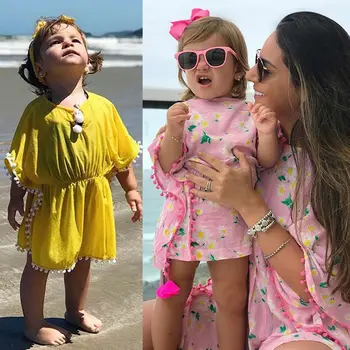 Otroci Baby Dekleta Oblačenja Cvetlični Plažo, Obleke, Sundress Kopalke prikriti Oblačil 1-5Y
