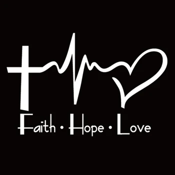 Vera, Upanje, Ljubezen Vinil Avto Nalepke Risanka Jezus Krščanskih Verskih Pismo Verz Telo Dekoracijo 15.2*za 9,6 CM/6.0*3.8 Palčni