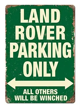 Land Rover Parkiranje Samo Zelena Kovinski Znaki Vintage Retro Stenska Ploščica Ploščica Doma Dekor Wall Art Tin Prijavite 30x40cm