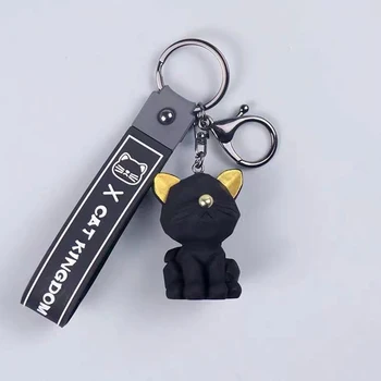 Srčkan Geometrijske Mehanske Mačka Keychain Moda Cartoon Živali Čar Key Ring Trend Nekaj Vrečko Avto Obesek Pribor Keychain