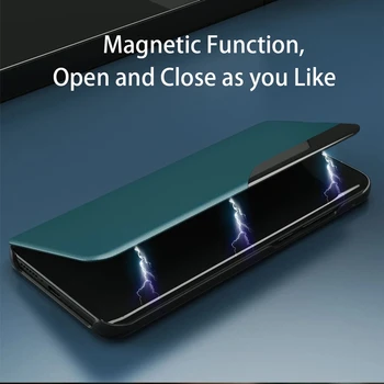 Magnetni Smart View Primeru Za Mate 40 20 P40 P30 Pro P20 Lite Čast, 9, 9A P Smart Z 2021 Y9 Prime 2019 Usnje Stojalo Telefon Kritje