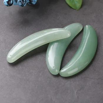 61*16mm Naravnih Gem Kamen Jad e Zelene Polmeseca Oblikovan Obesek Kroglicami 3D Carven čarobne gumbe Za Zapestnice Ogrlica DIY Nakit, Izdelava