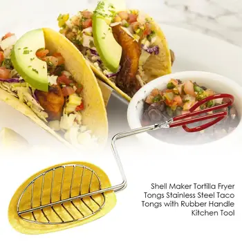 Taco Pritisnite Lupini Maker Tortiljo Fryer Klešče iz Nerjavečega Jekla Taco Klešče z Gumo Ročaj Kuhinja Orodje