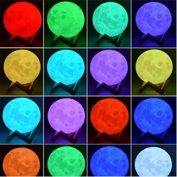 3D Luna Ponoči Luči LED Lučka za USB Polnjenje Dotik Pat In Daljinski upravljalnik Galaxy Svetlobe Ustvarjalni Otroci Darilo Za Spalnice Doma Dekor