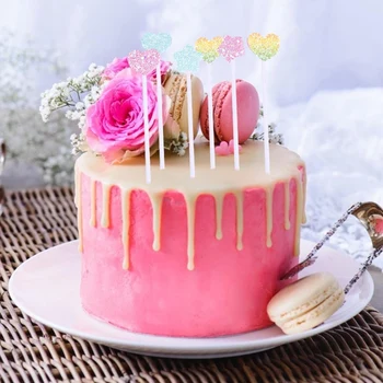 5PCS Happy Birthday Cake Toppers Krono Zvezd Cupcake Pokrivalo Zastave Za Poroko Otroci Rojstni dan Dobave Torto Dekoracijo