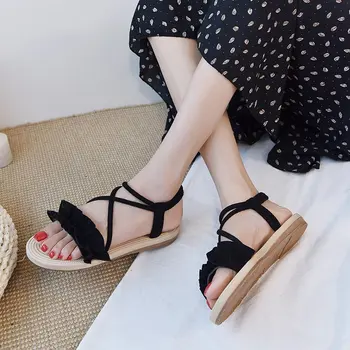 2021 pomlad in poletje modni nova barva ženske čipke-up priložnostne sandali 1738
