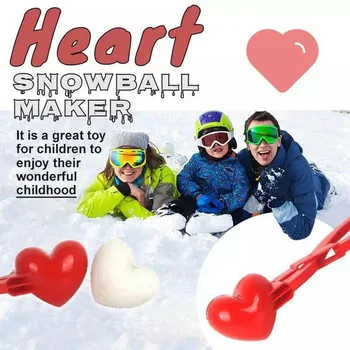 V obliki srca Snežaka Posnetek Pozimi Plastičnih Plaz Maker Posnetek Otroci Outdoor Pesek, Sneg Žogo Plesni Igrače Boj Igrače za Otroke