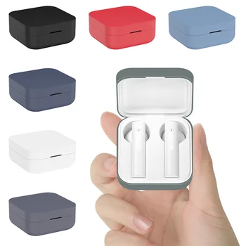 Silikonski Zaščitni Slušalke Primeru za Xiaomi Zraka 2 MP Bluetooth Slušalke Boxs Za Xiaomi Mi Air2 SE Čepkov Pokrov s Kavljem