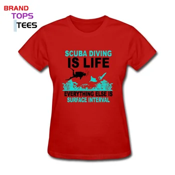 Smešno Scuba Potapljanje Ponudbe, Vse Ostalo je Površinski Interval T-shirt Zanimivo Sea World Potapljanje je Življenje majica s kratkimi rokavi ženske