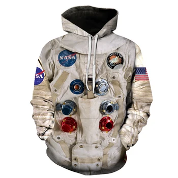 3D Tiskanje Astronavt Otroci Hoodie Moški Ženske Unisex Cosplay Astronavt Majica Jeseni Cool Visoke Kakovosti Ulica Modna Oblačila